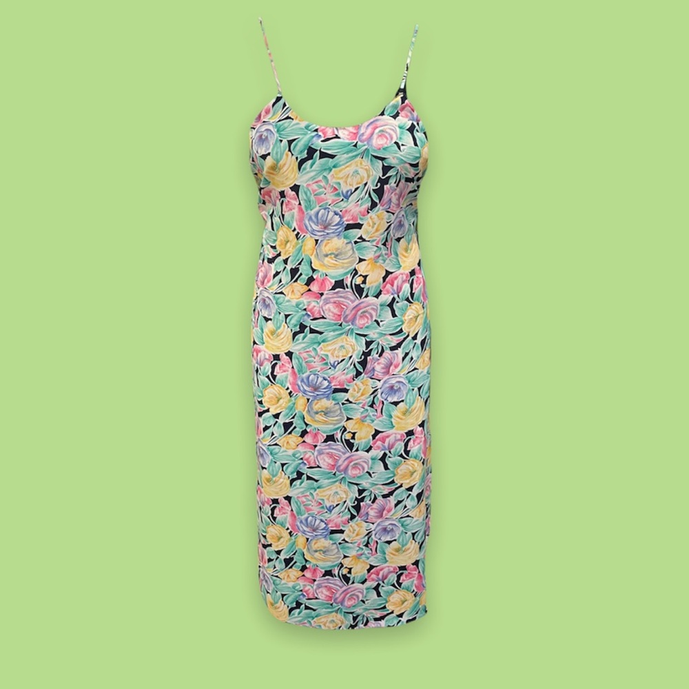1980s Christian Dior floral slip dress